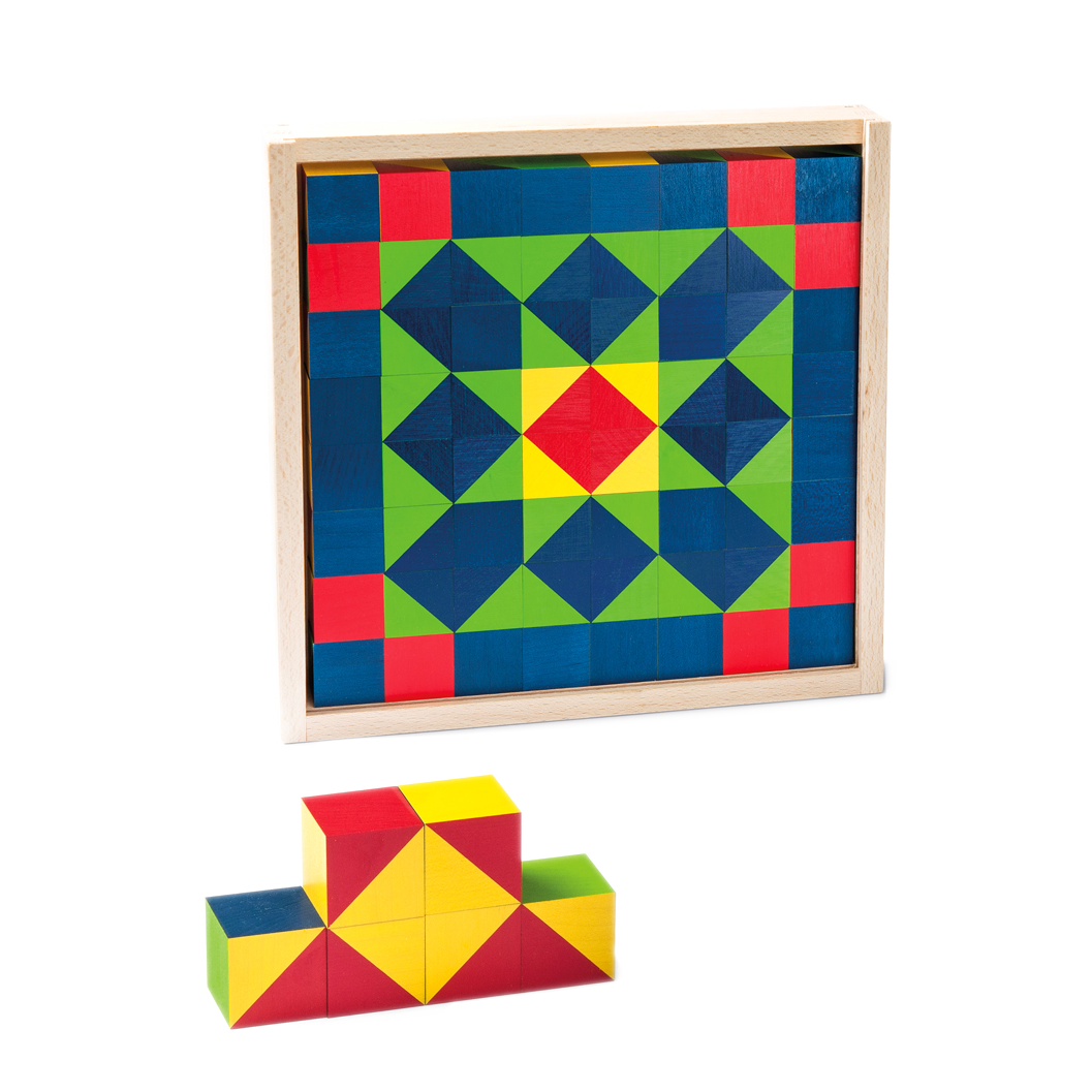 Mosaico cubo 64 pezzi in legno