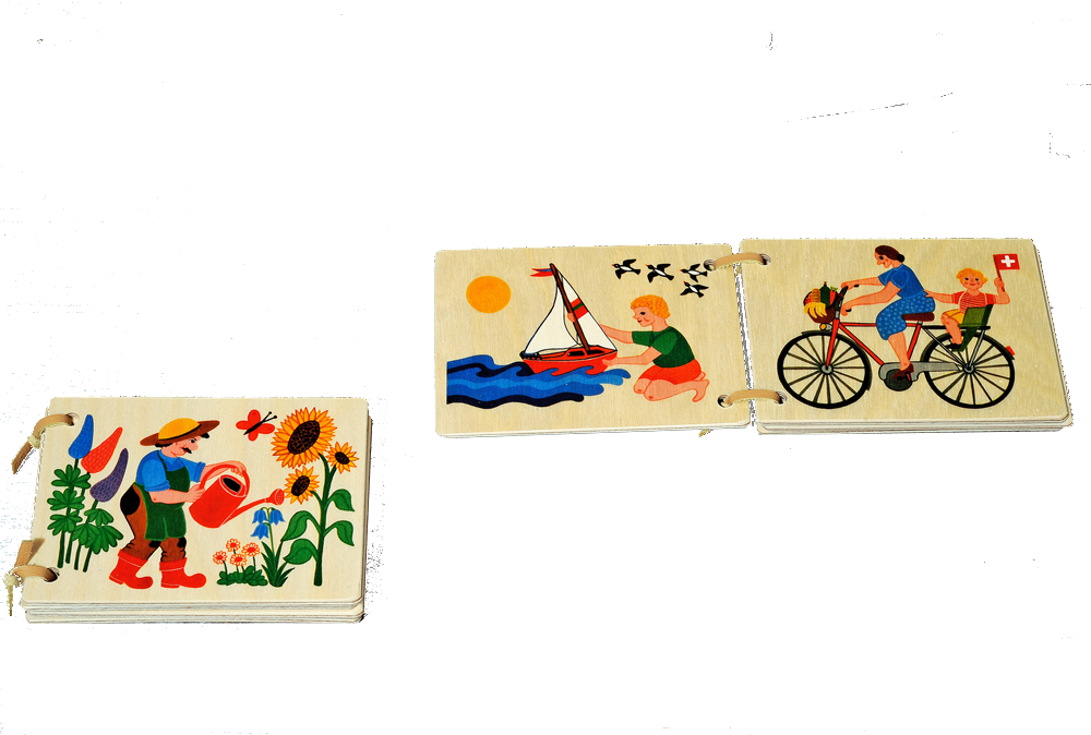 Wooden picture book Everyday Life/Gardener 11.5cm