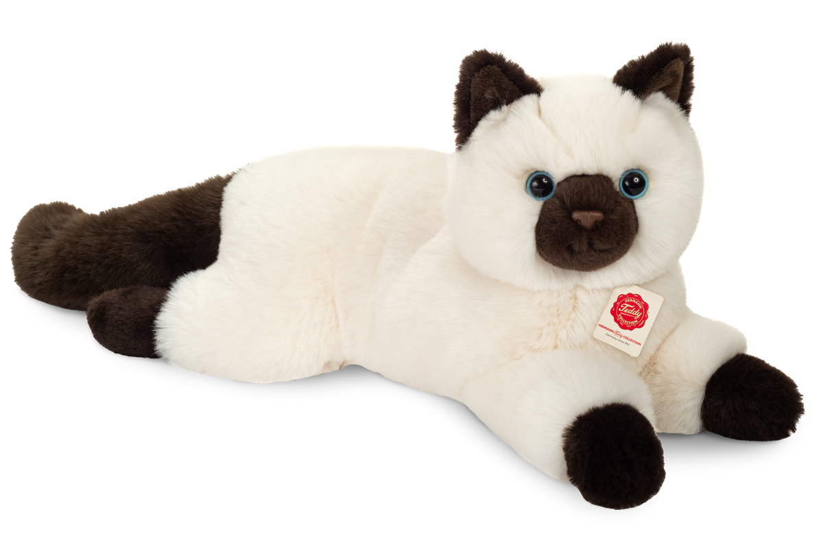 Birma-Katze liegend Plüschtier 36cm