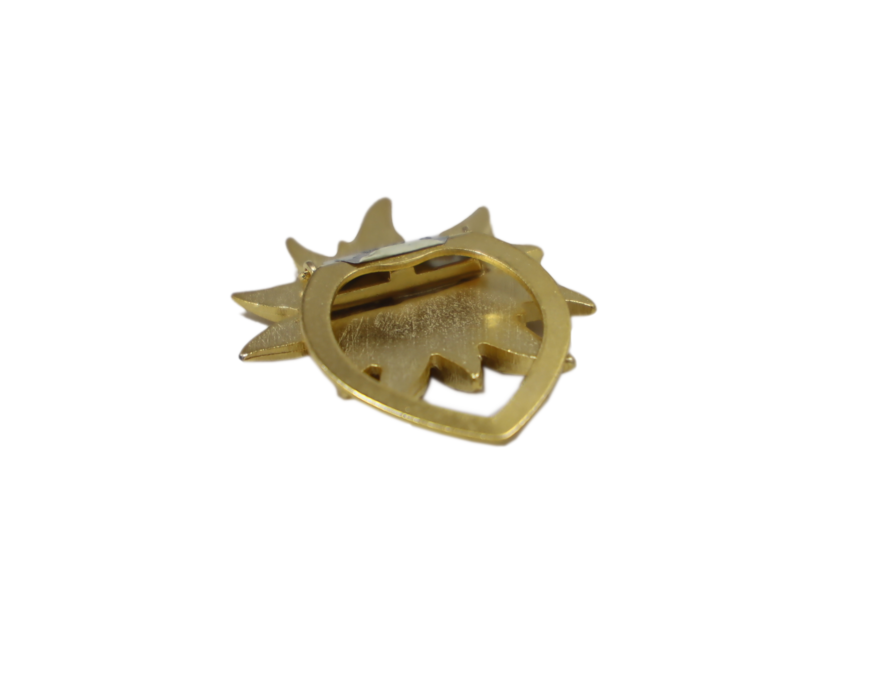 Brosche Edelweiss hinten vergoldet