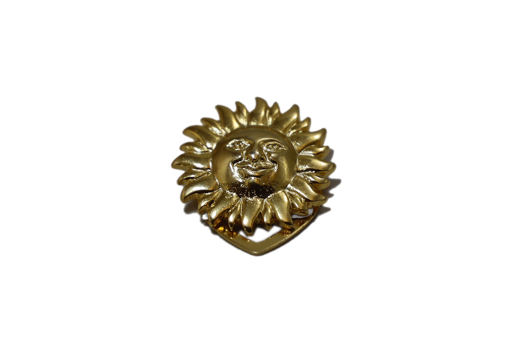 Brosche Halstuch Sonne vergoldet vorne