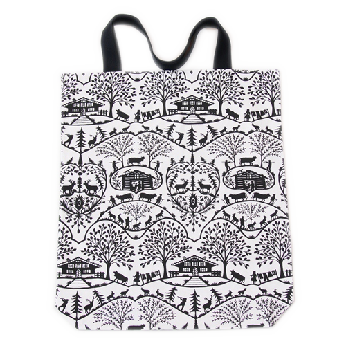 Einkaufstasche Shopper Scherenschnitt Alpaufzug BW