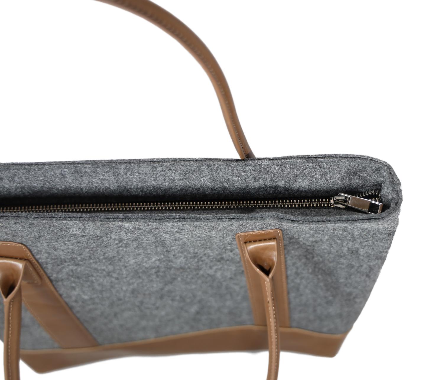 Handtasche Filz/Leder grau