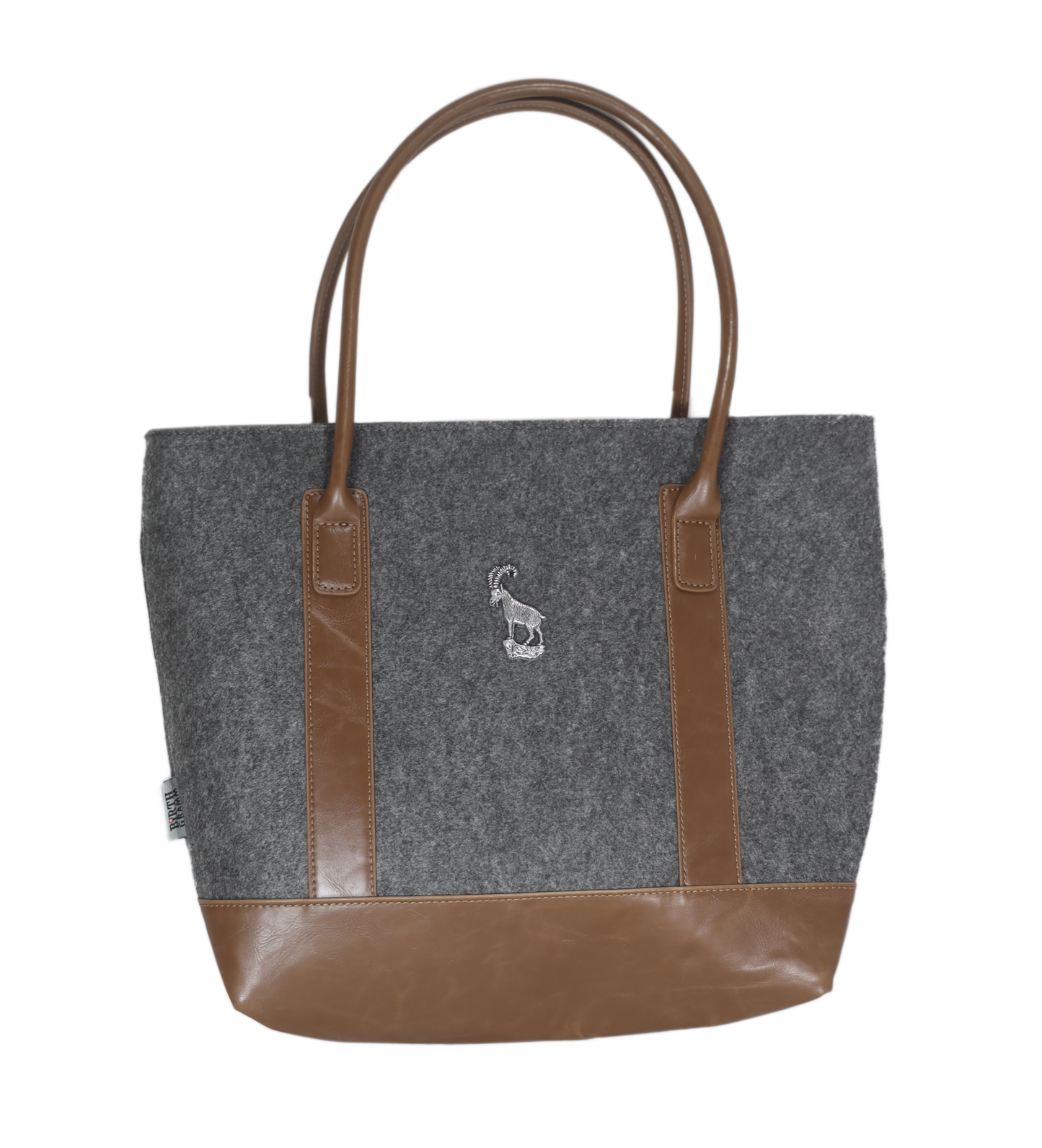 Handtasche Filz/Leder grau