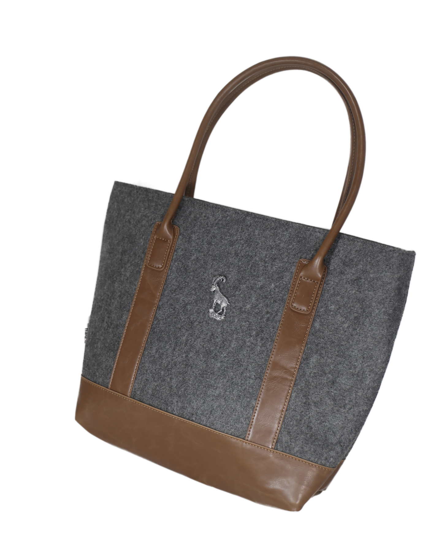 Handtasche Filz/Leder grau