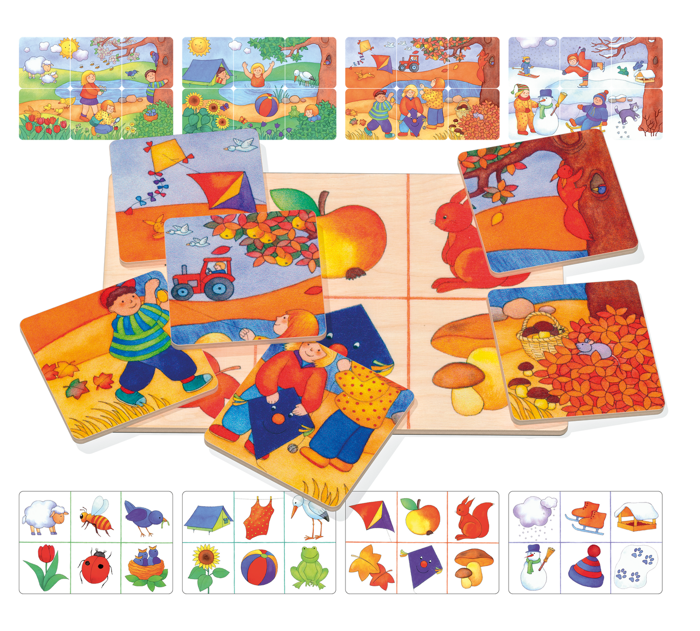 Lotto-Puzzle 4 Jahreszeiten Holz