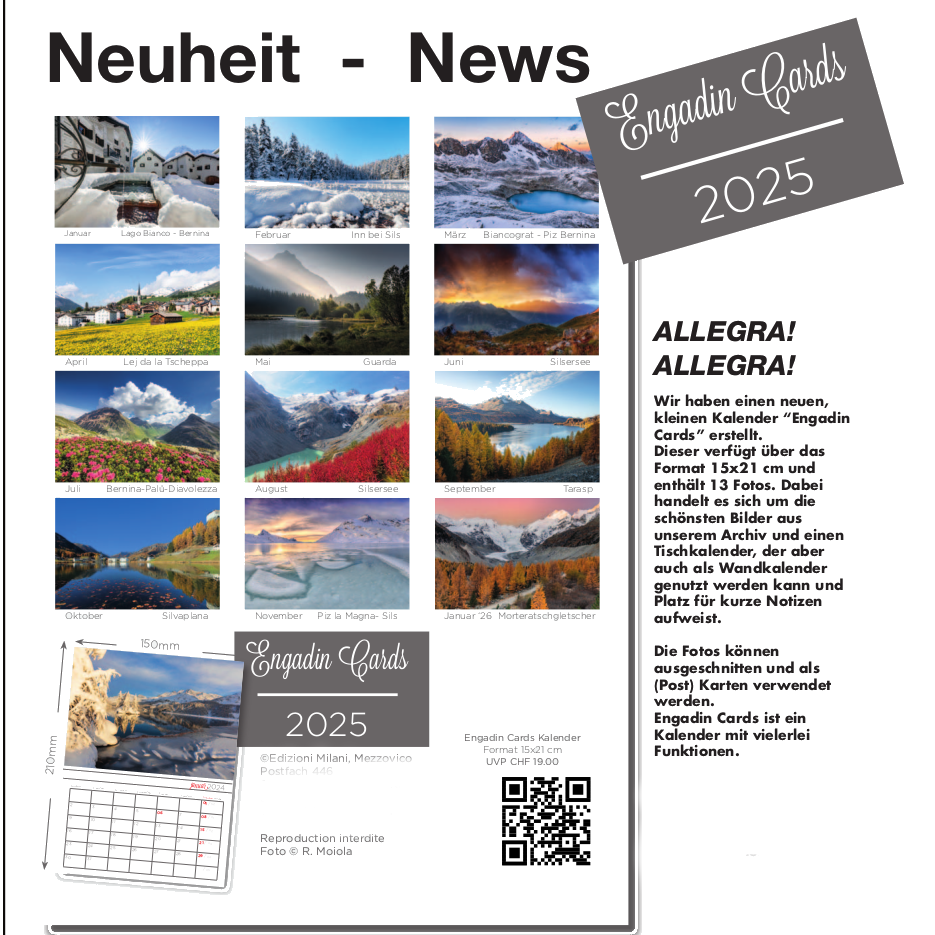 Calendar/Cards Engiadina 2025