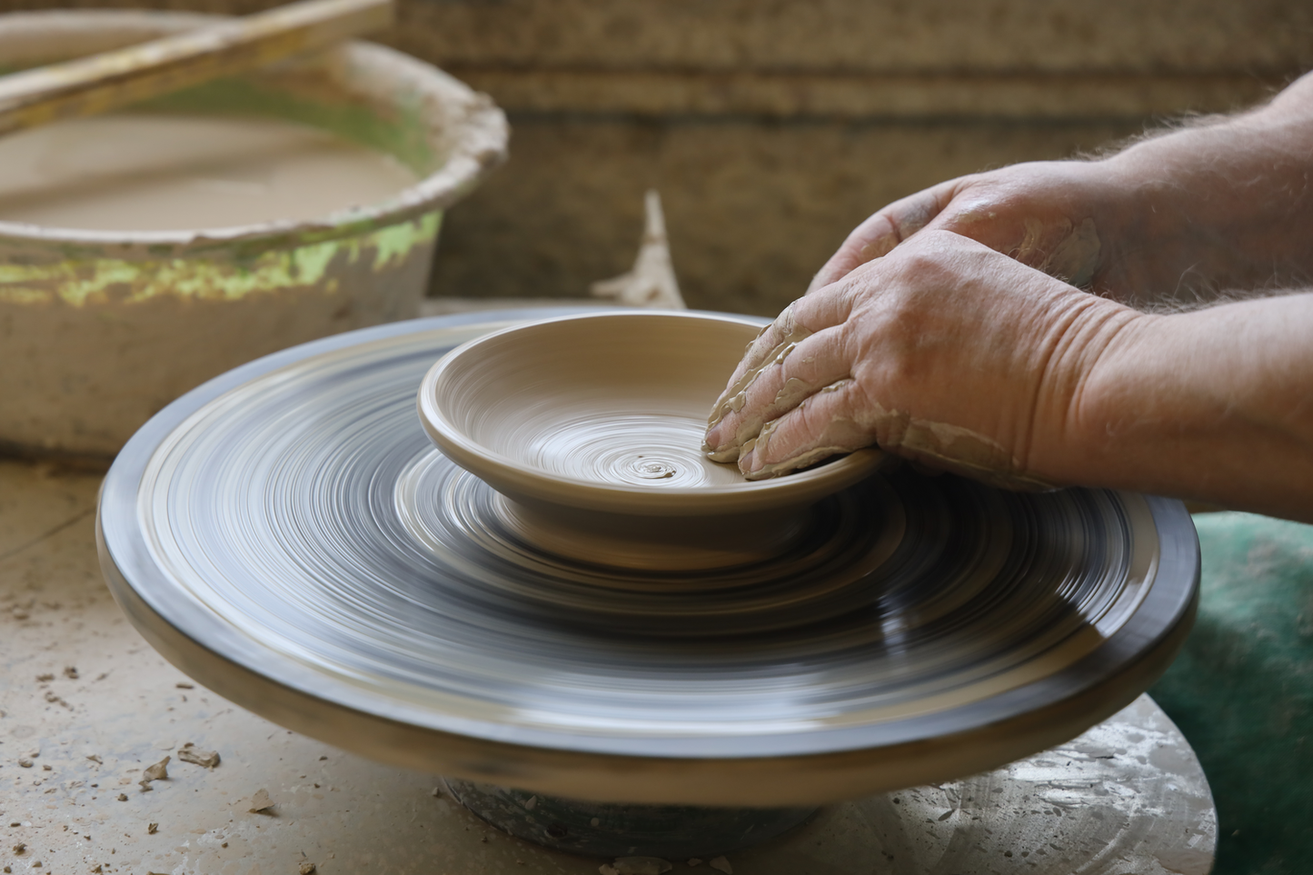 Piatto per bambini pagliaccio in ceramica blu