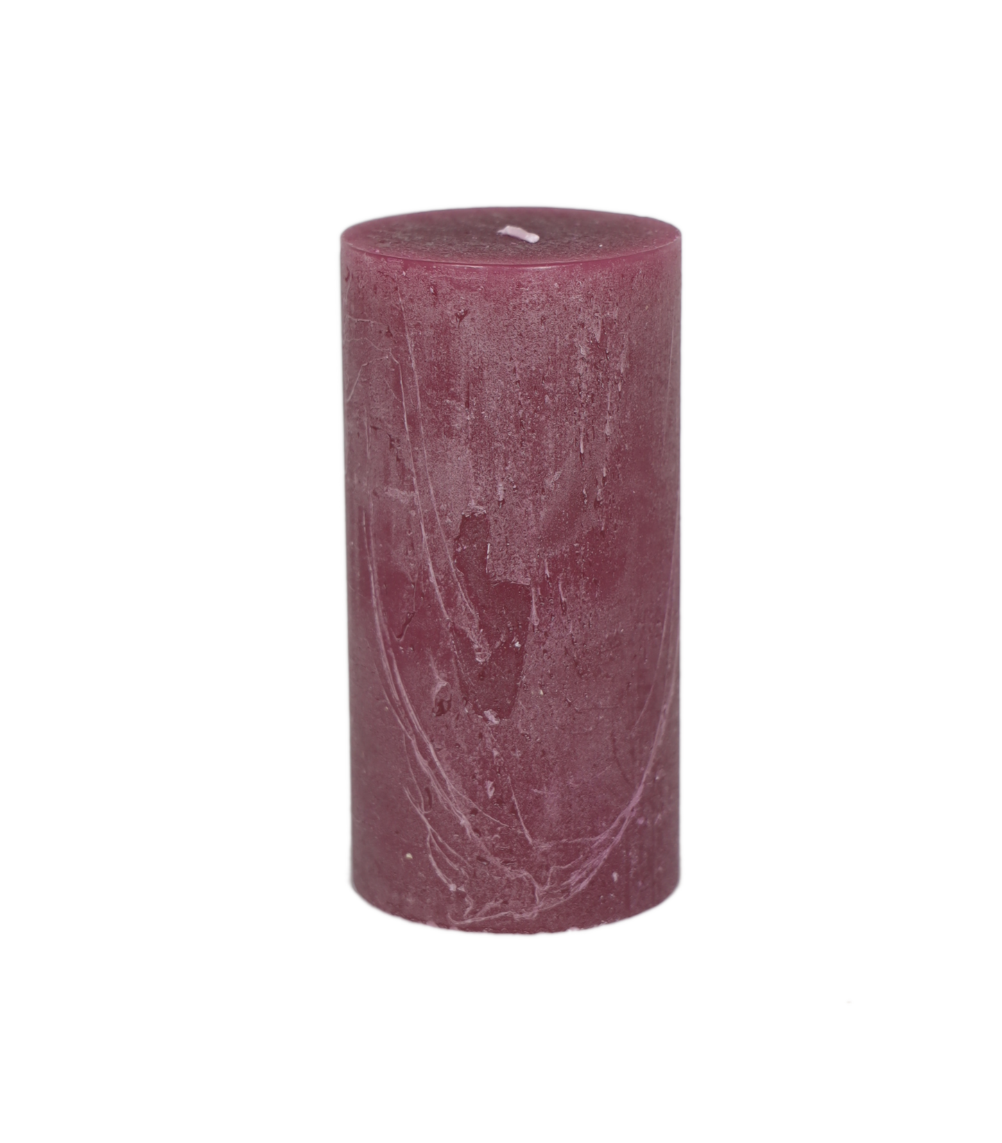 Kerze Raureif Stumpen aubergine