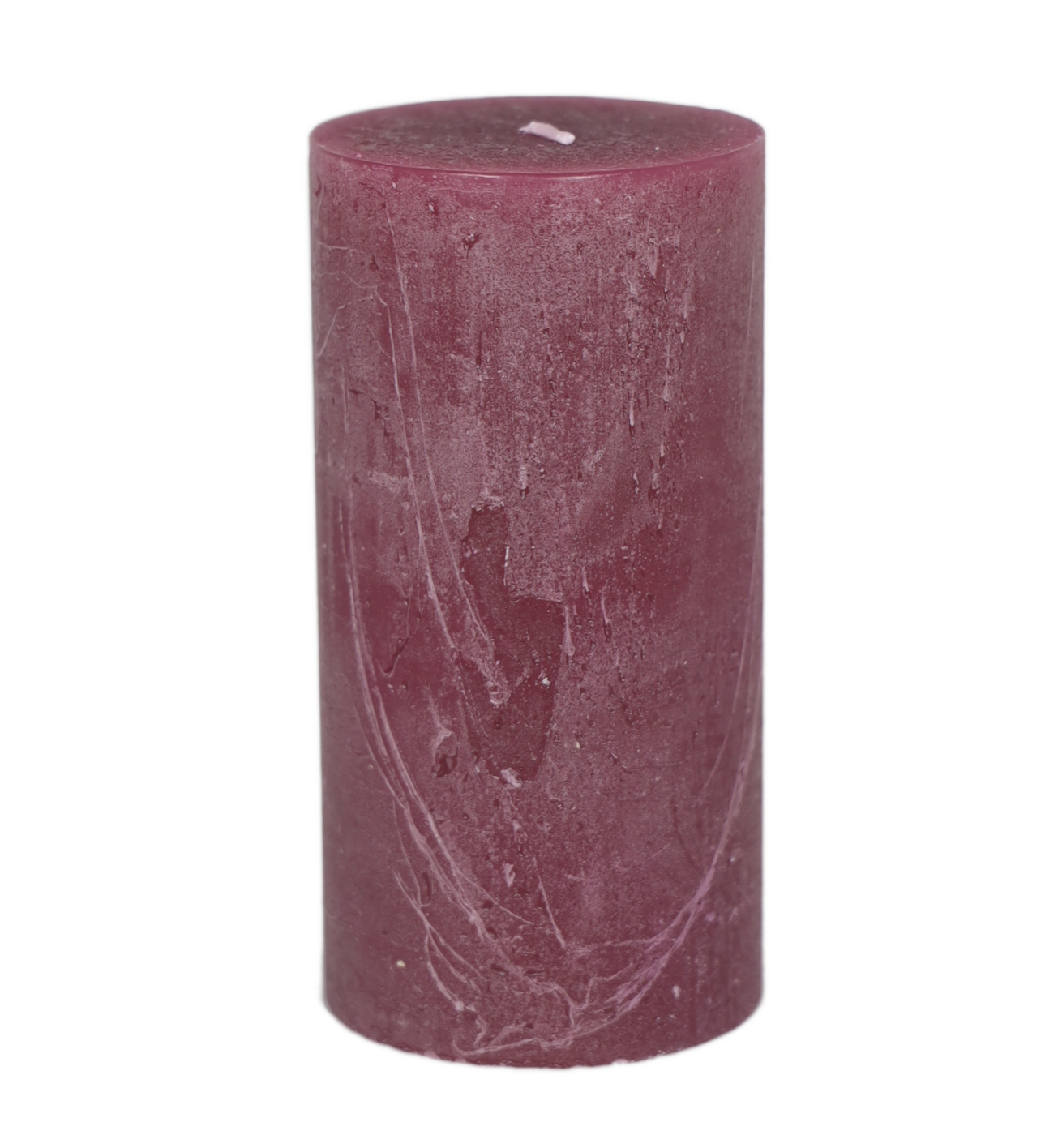 Kerze Raureif Stumpen aubergine