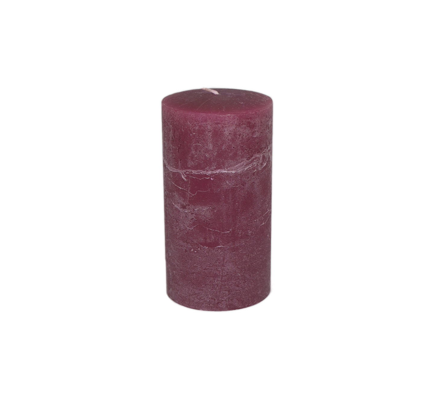 Kerze Raureif Stumpen aubergine