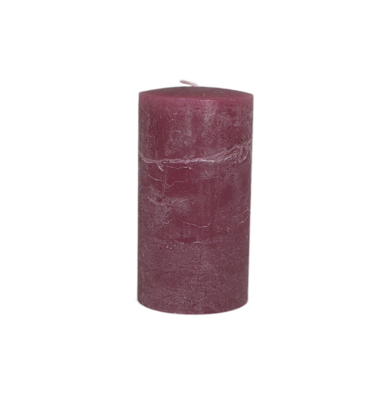 Kerze Raureif Stumpen aubergine