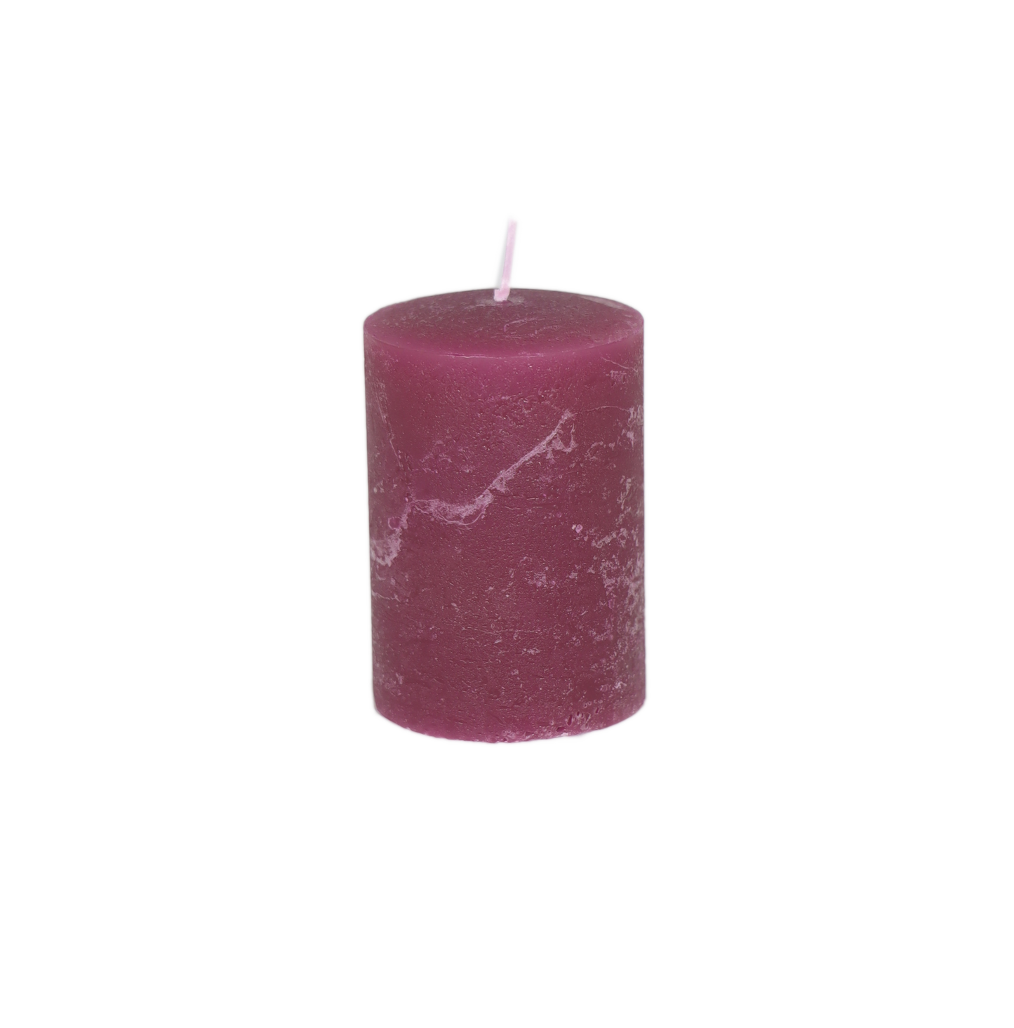 Kerze Raureif Stumpen aubergine