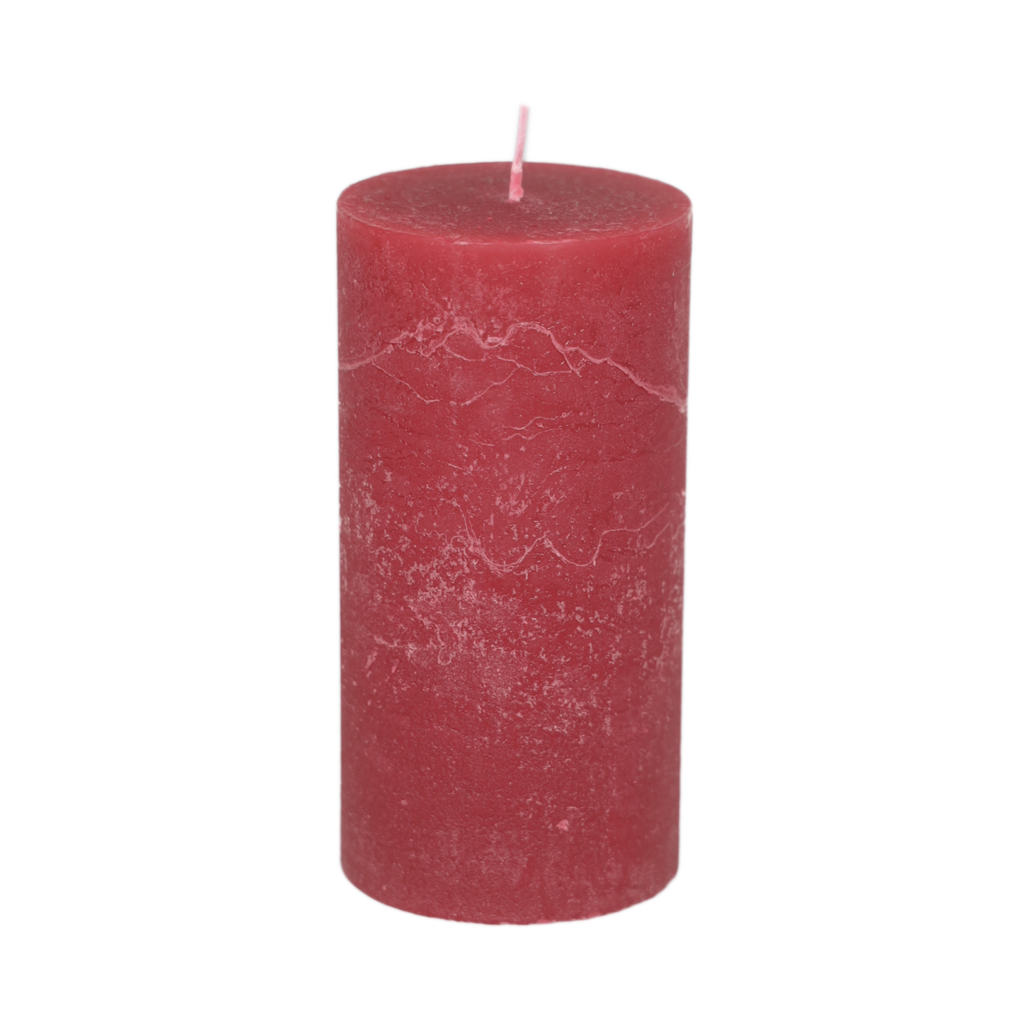 Kerze Raureif Stumpen bordeaux