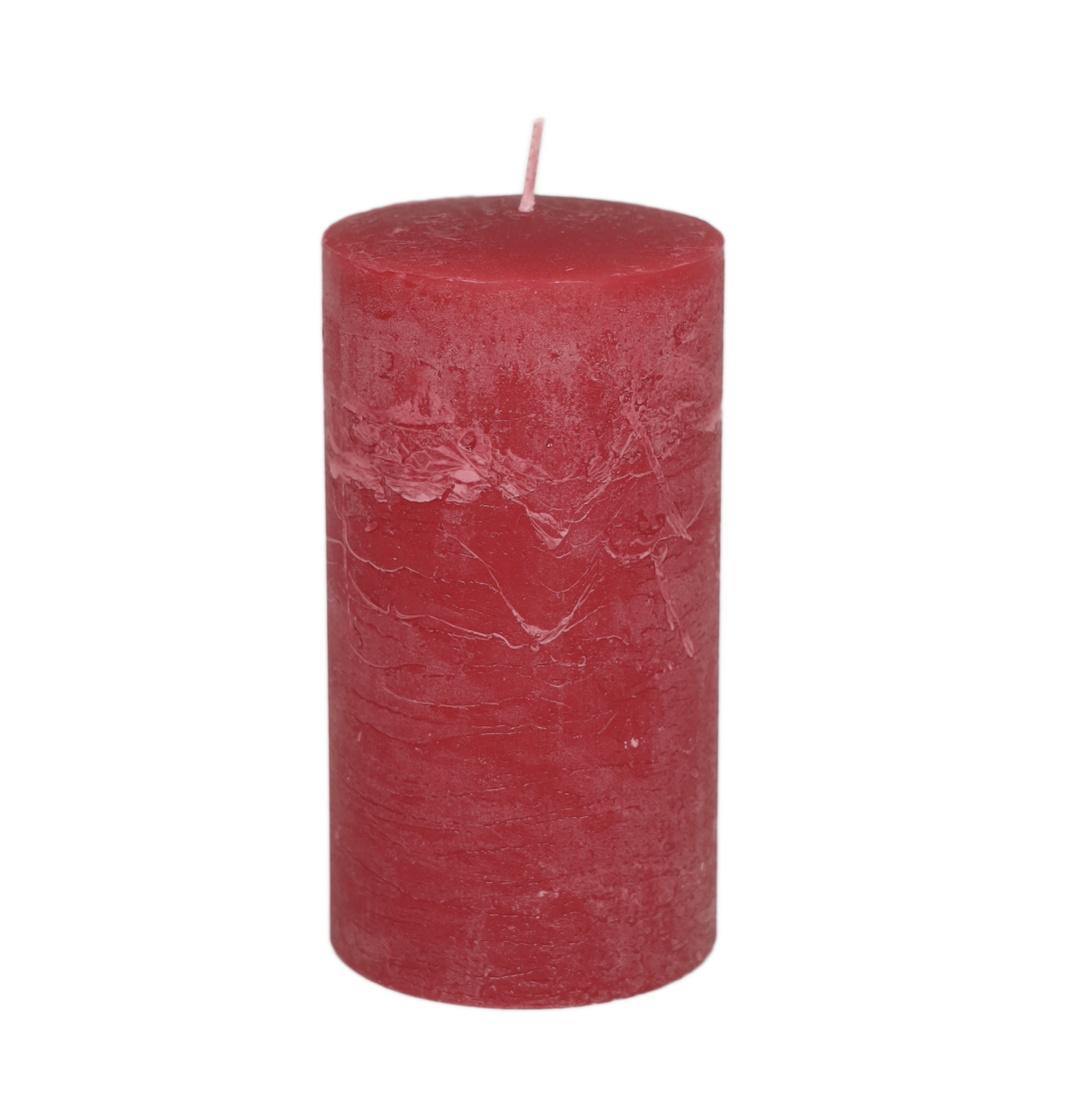 Kerze Raureif Stumpen bordeaux