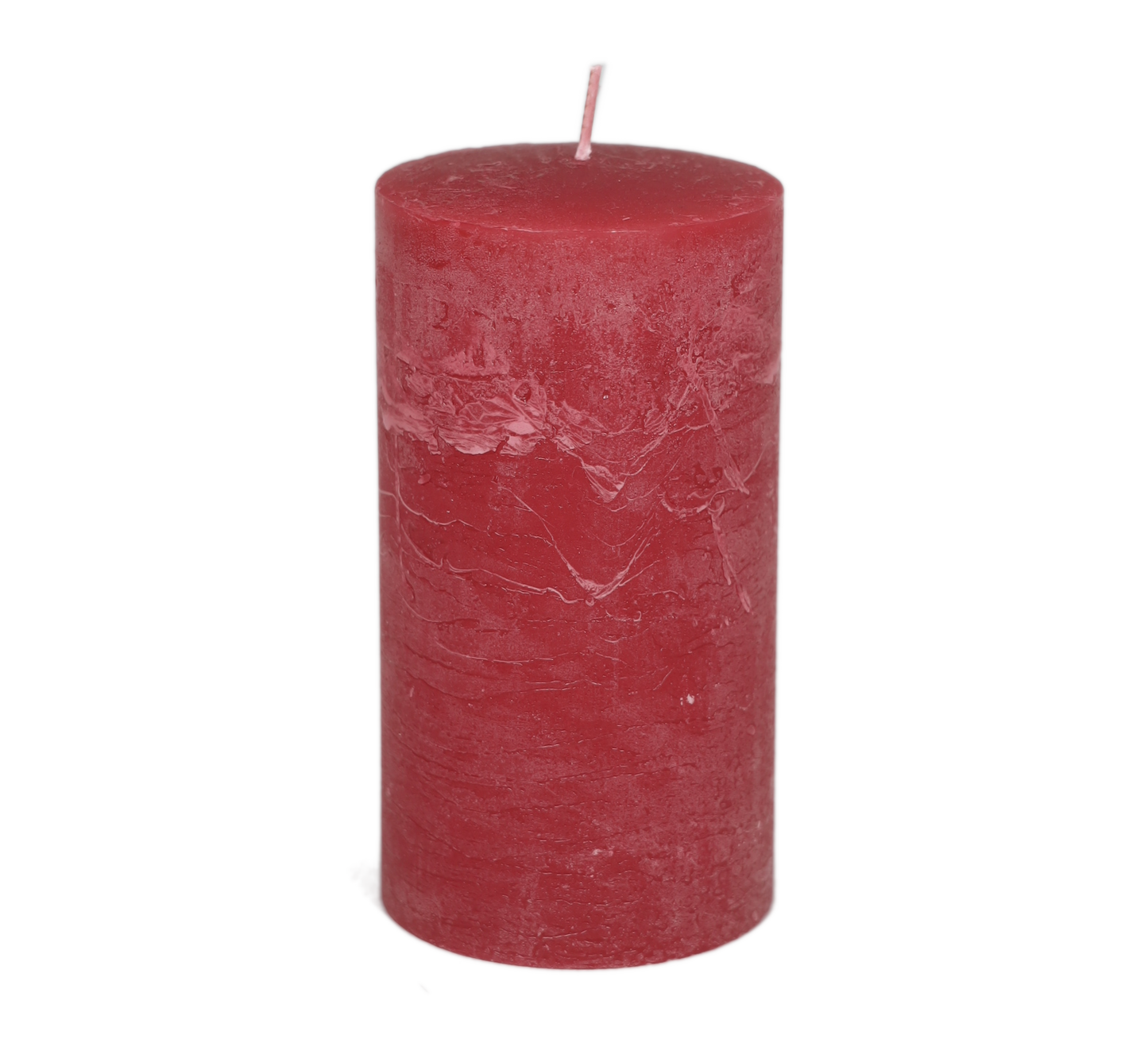 Kerze Raureif Stumpen bordeaux