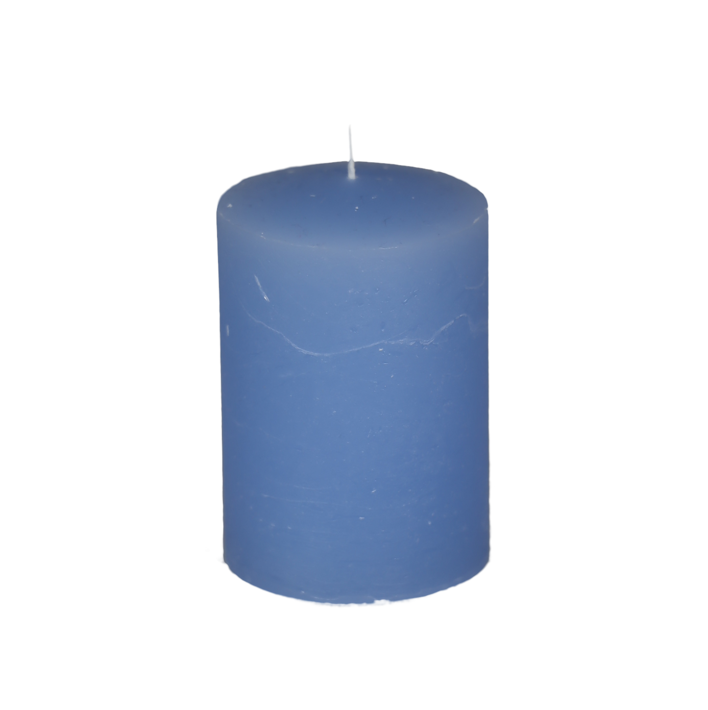 Kerze Raureif Stumpen hellblau