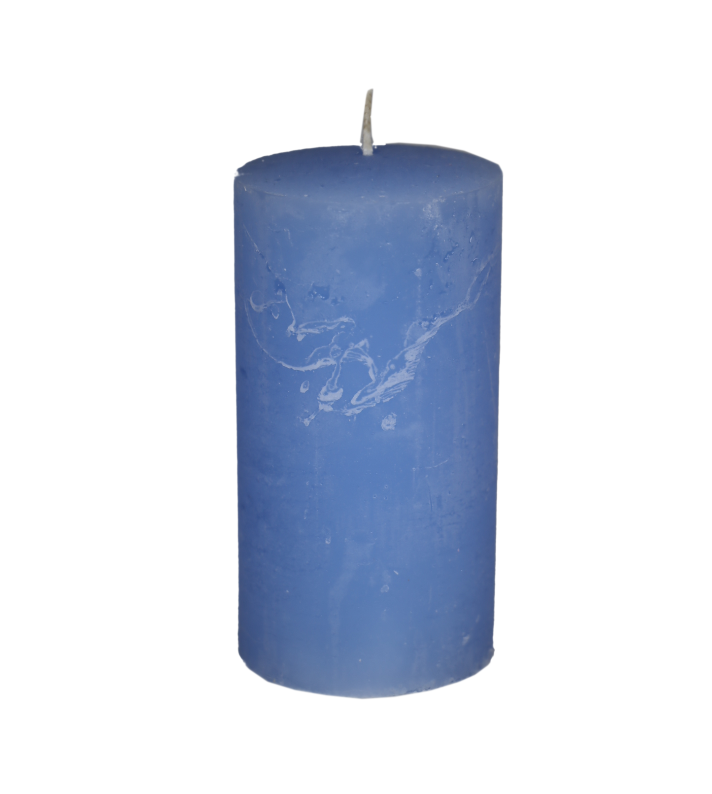 Kerze Raureif Stumpen hellblau