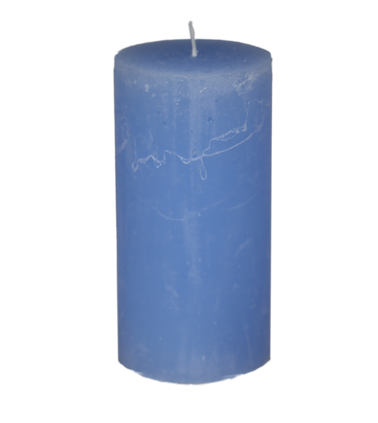 Kerze Raureif Stumpen hellblau
