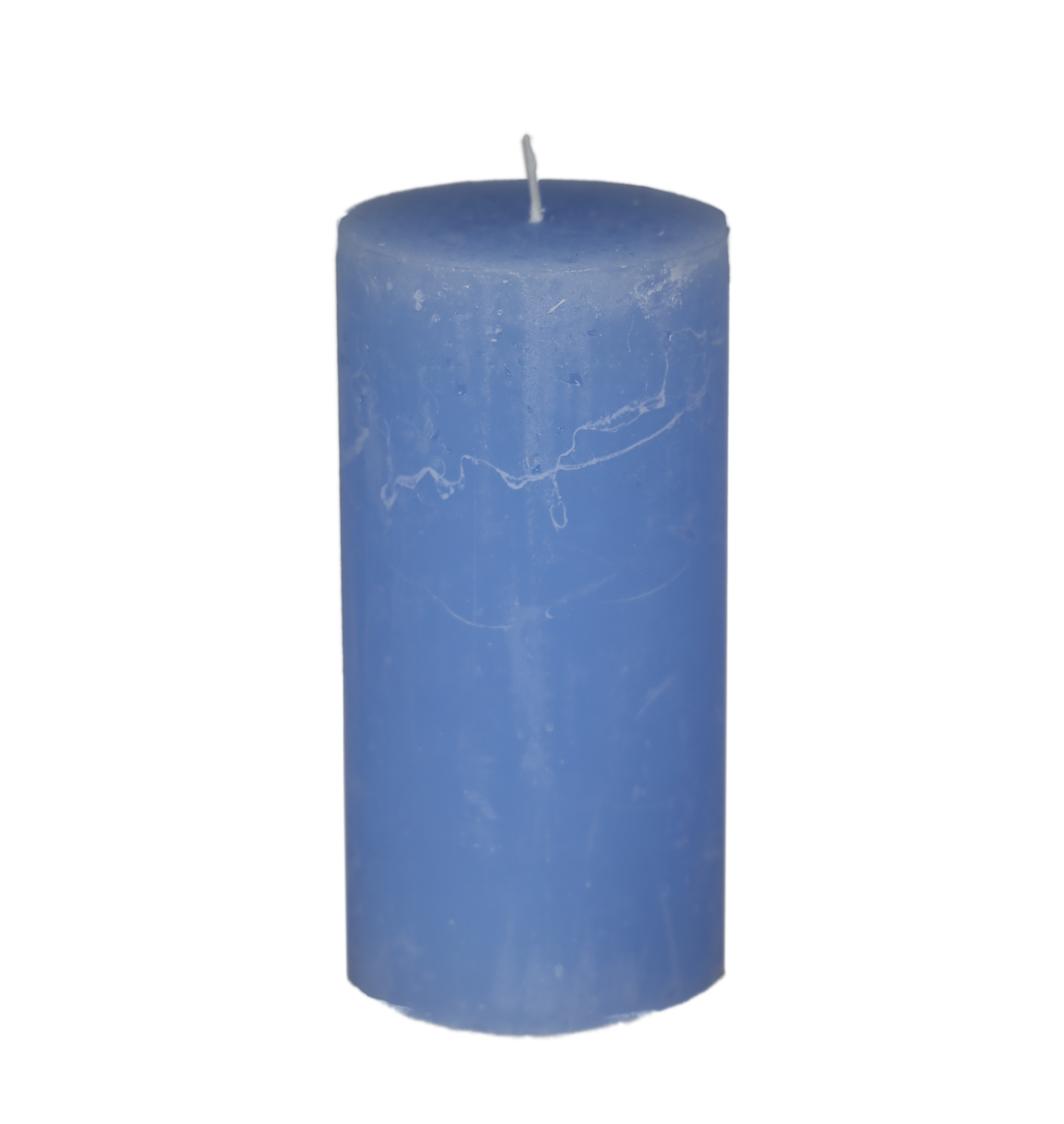 Kerze Raureif Stumpen hellblau