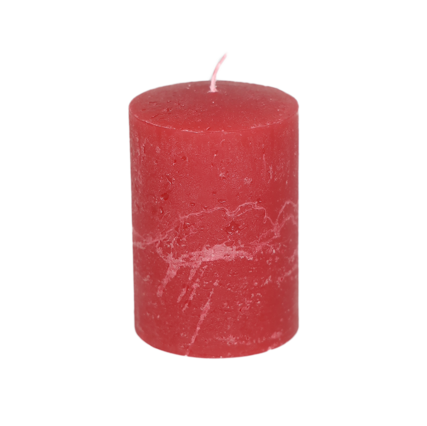Kerze Raureif Stumpen bordeaux