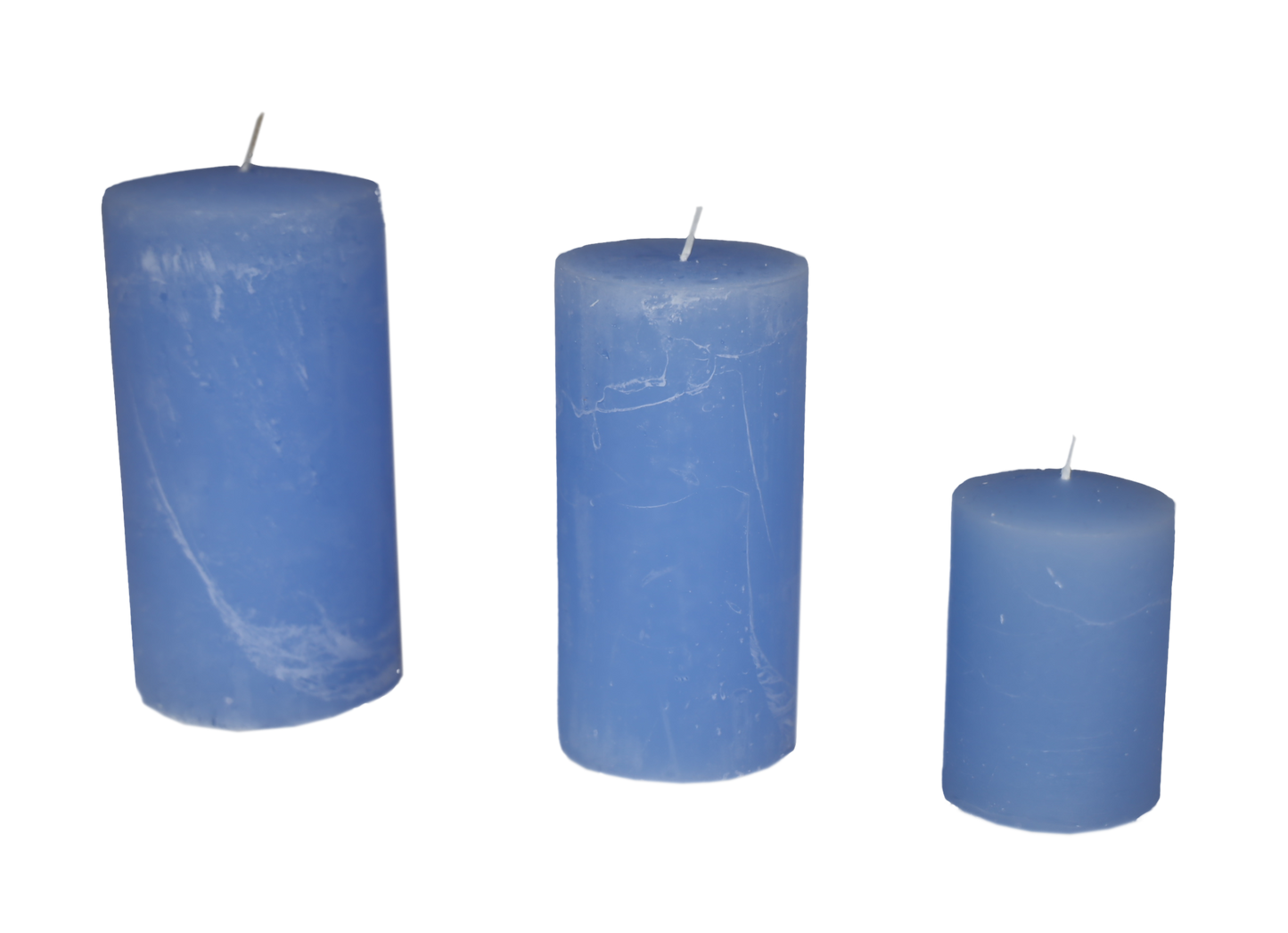 Kerze Raureif Stumpen hellblau