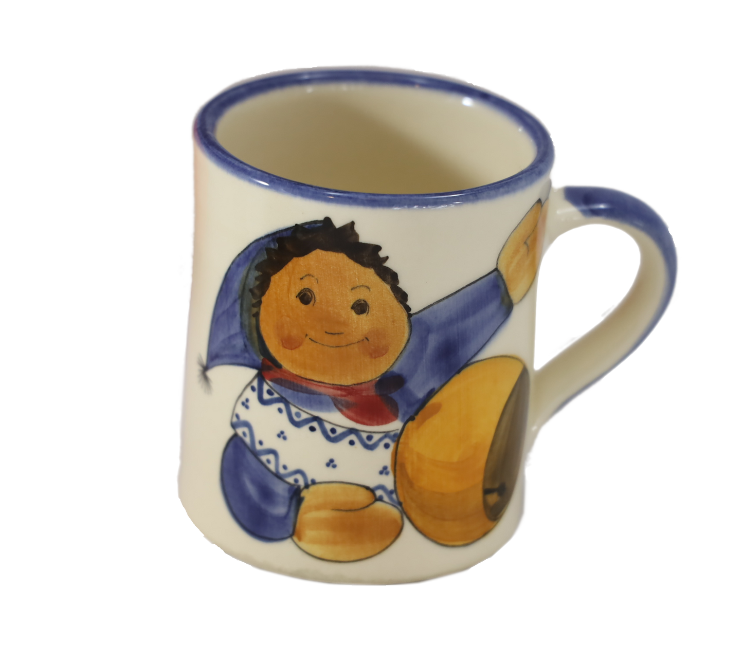 Kindertasse Chalandamarz Knabe Keramik blau