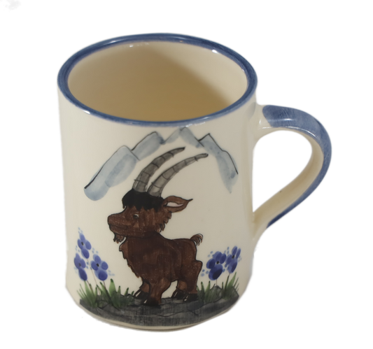 Kindertasse Steinbock Keramik rosa