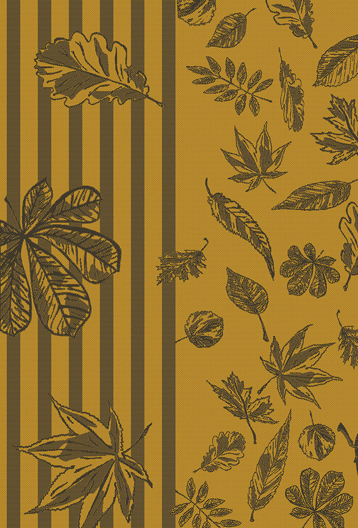 Kitchen towel leaves half linen