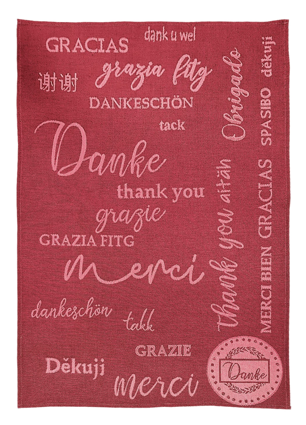 Kitchen towel Thank you/Merci/Grazia Fitg cotton