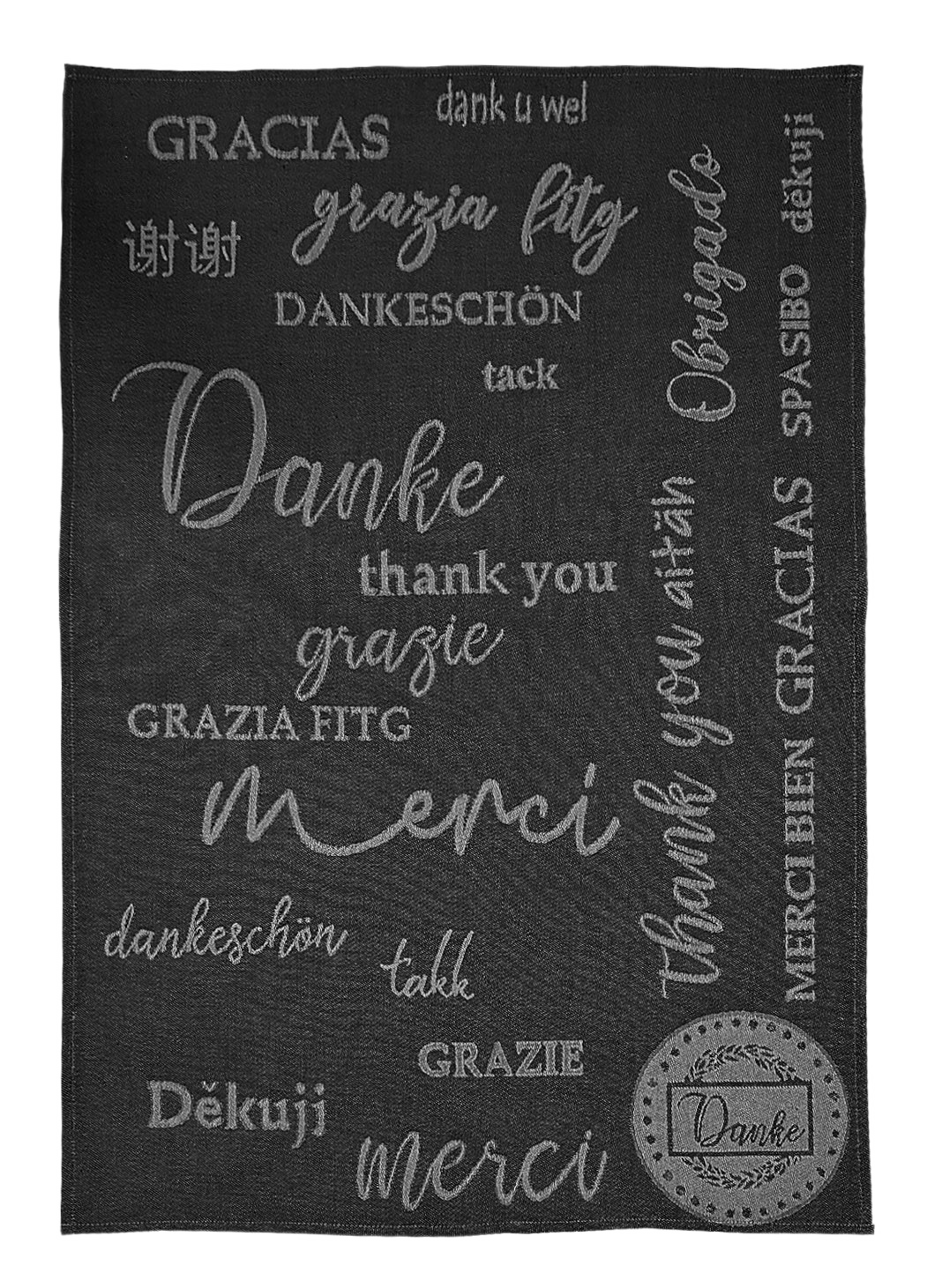 Kitchen towel Thank you/Merci/Grazia Fitg cotton