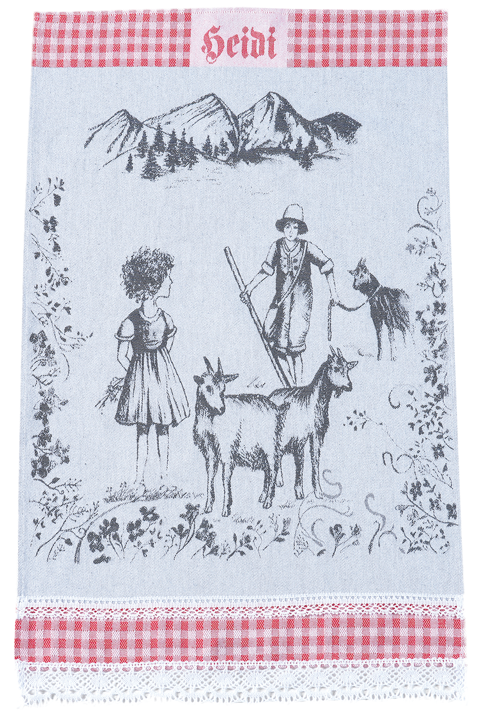 Küchentuch Heidi mit Spitzen Baumwolle