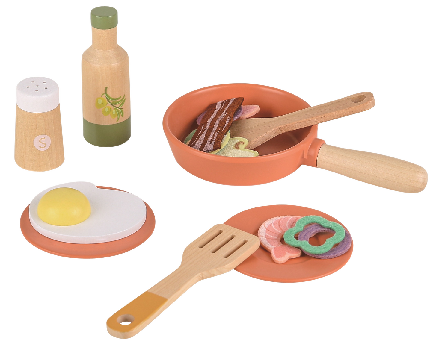 Küche klein mit 18 Zubehörteile Holz