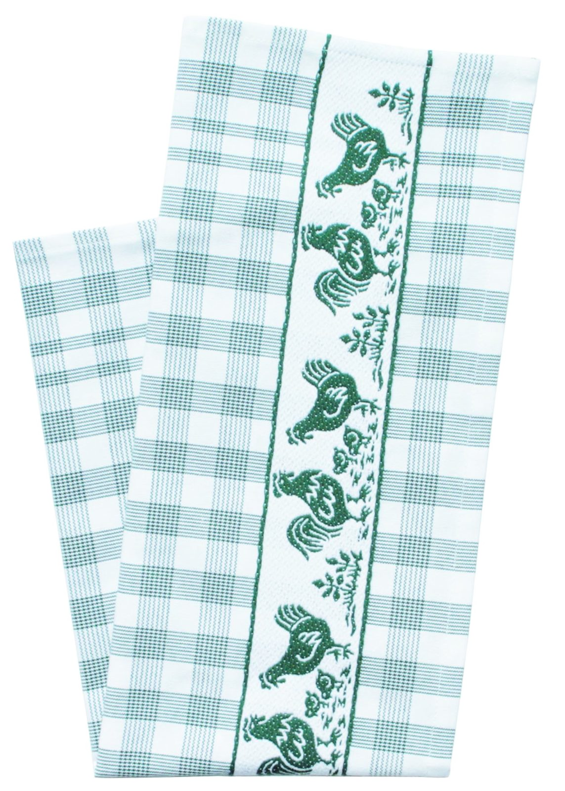 Kitchen towel check/chickens & chicks cotton