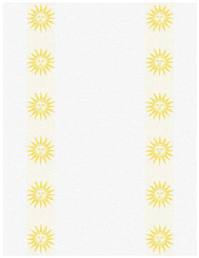 Küchentuch Sonne an der Seite Halbleinen