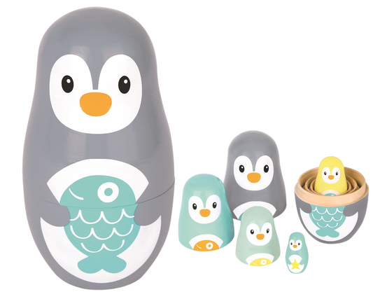 Matryoshka penguin wood