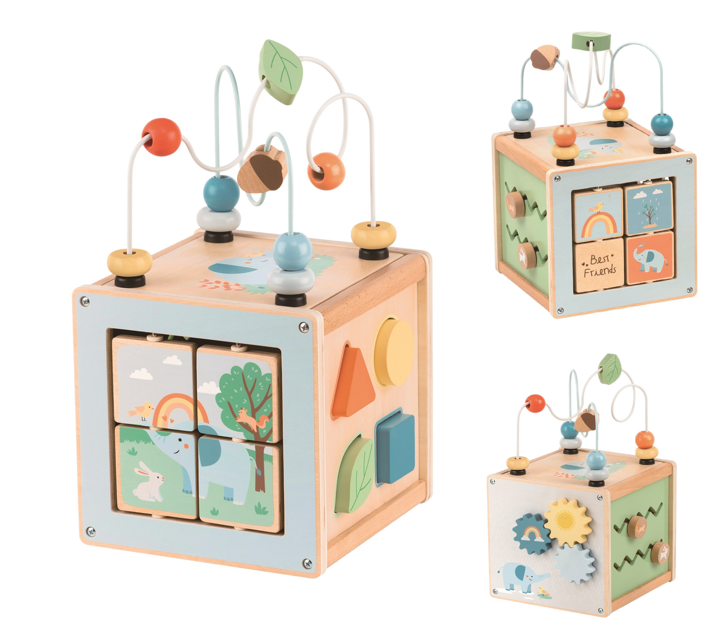 Multi-Activity Game Cube Forest Wood