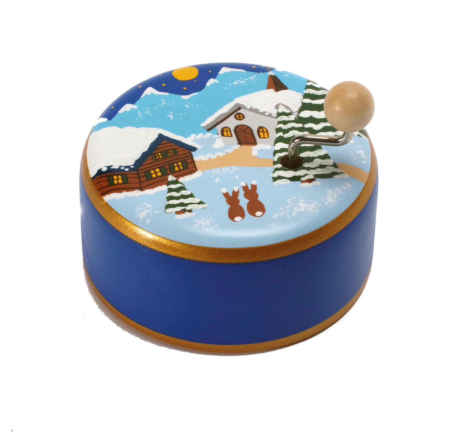 Musikdose Winter im Wald Holz