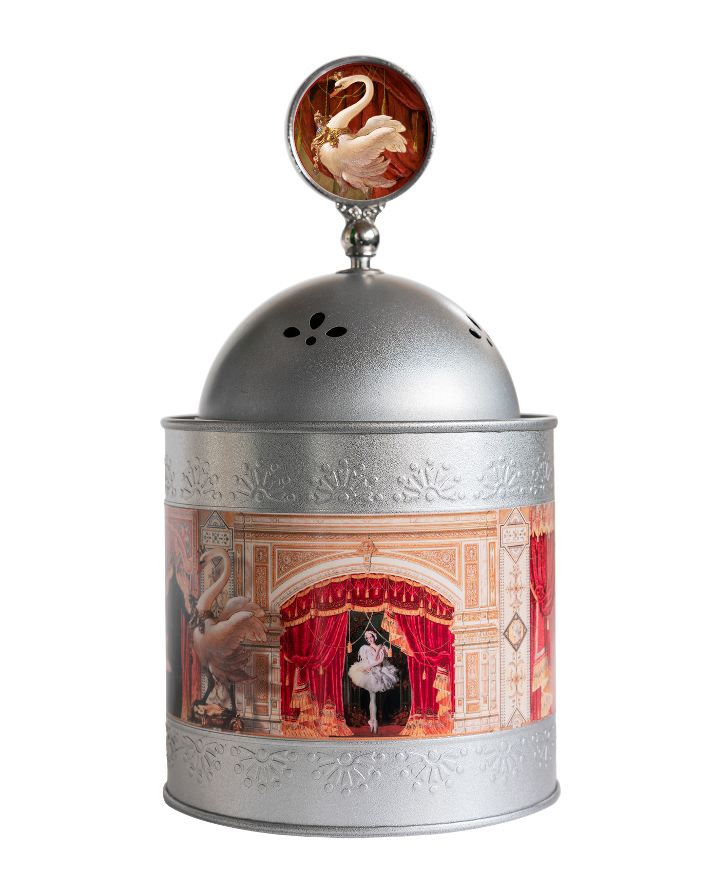 Music box/treasure chest Swan Lake metal