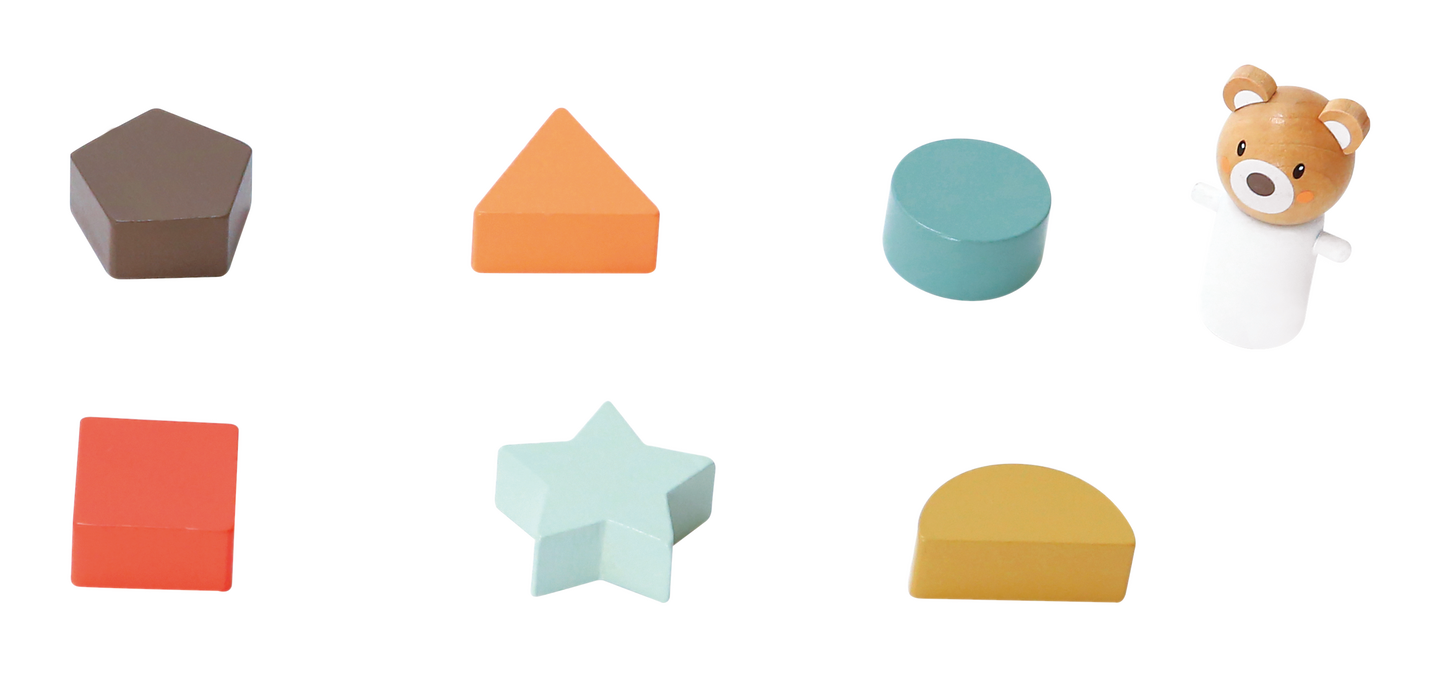 Nachzieh-Bus Sortierspiel Bär Holz