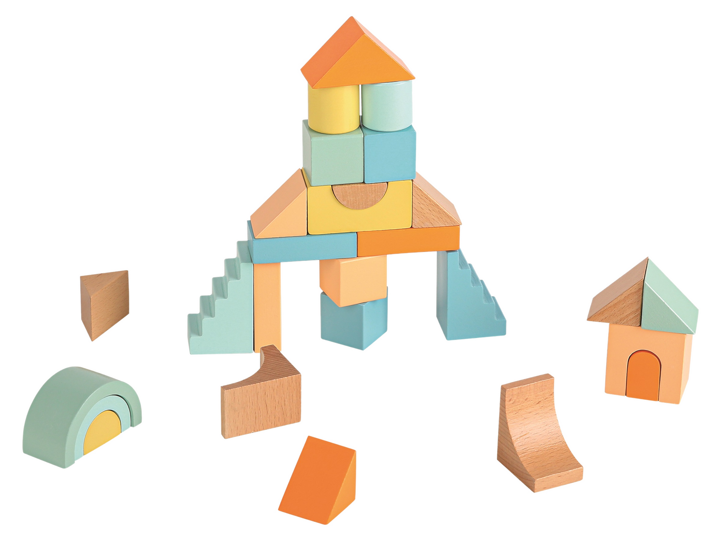 Nachzieh-Wagen Bauklötzen Holz