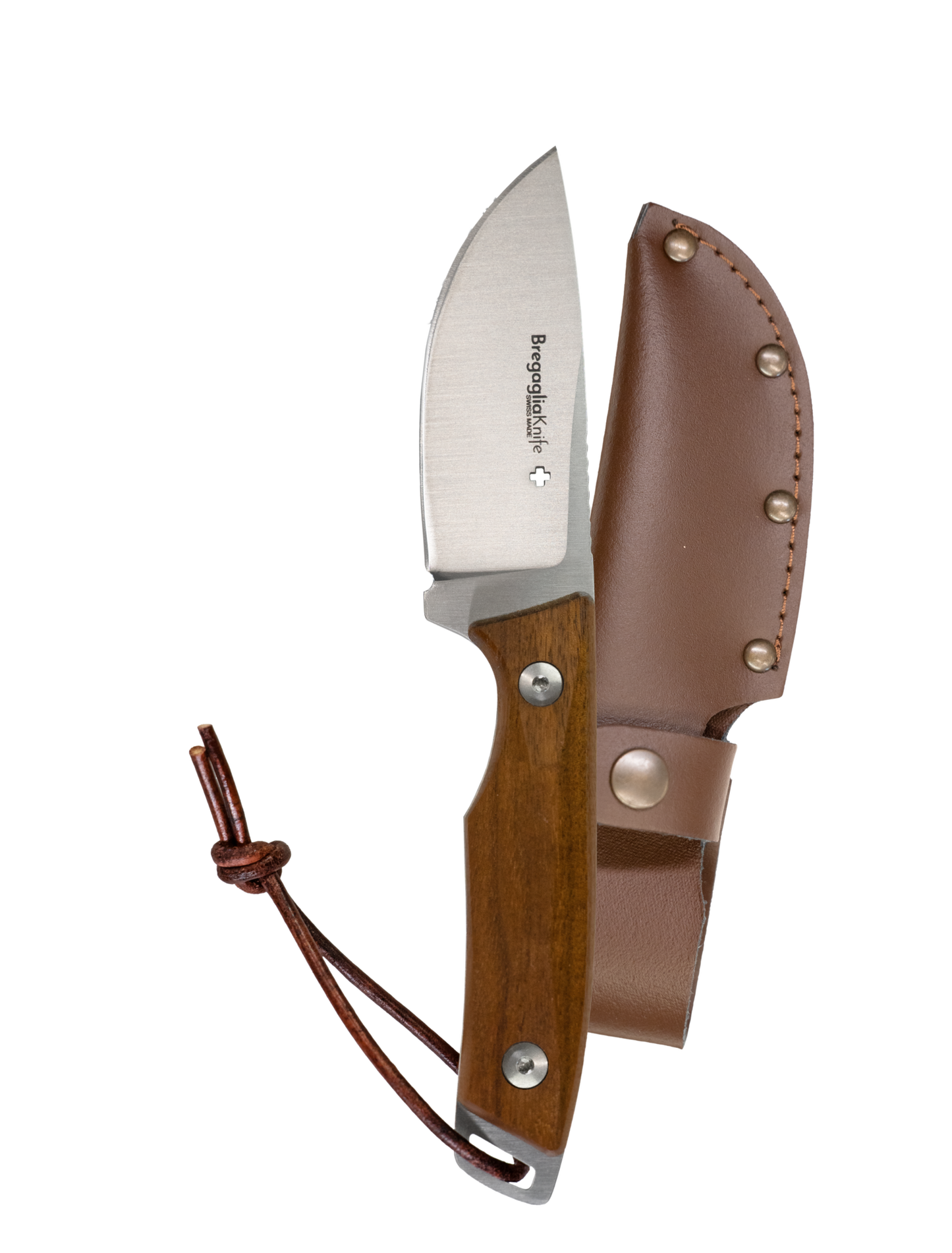 Outdoor knife with full-tang blade walnut