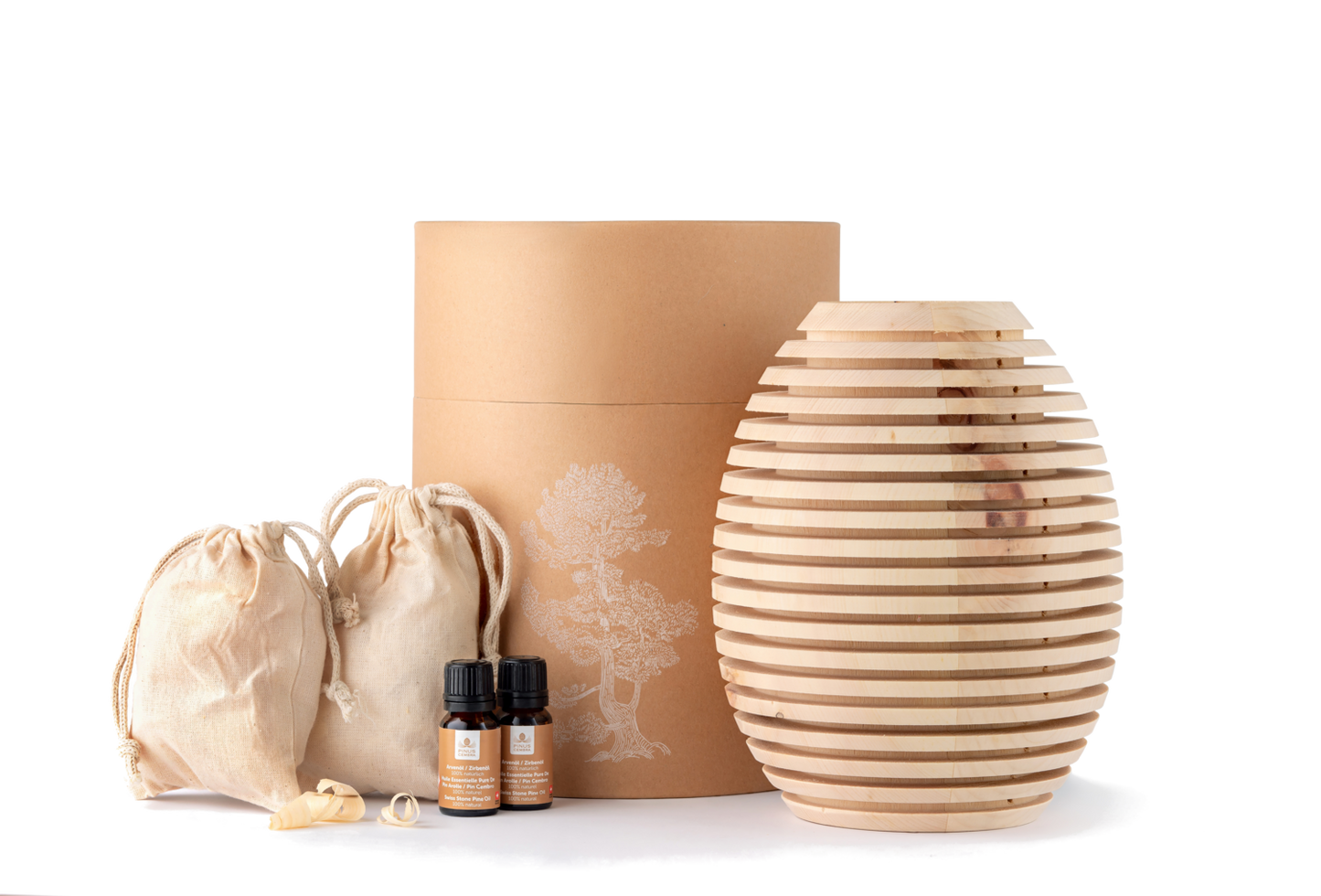 Arvenzapfen mit Arvenspänen zur verdunstung von Arvenöl gross