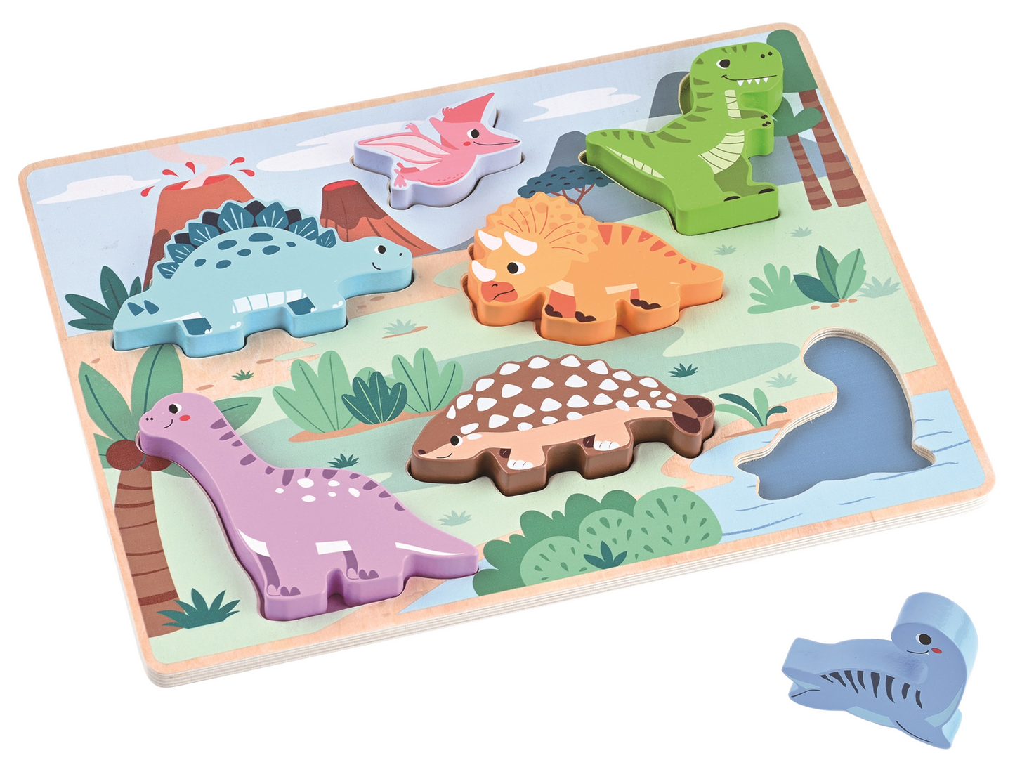 Steckpuzzle Dinos 7-Teilig Holz