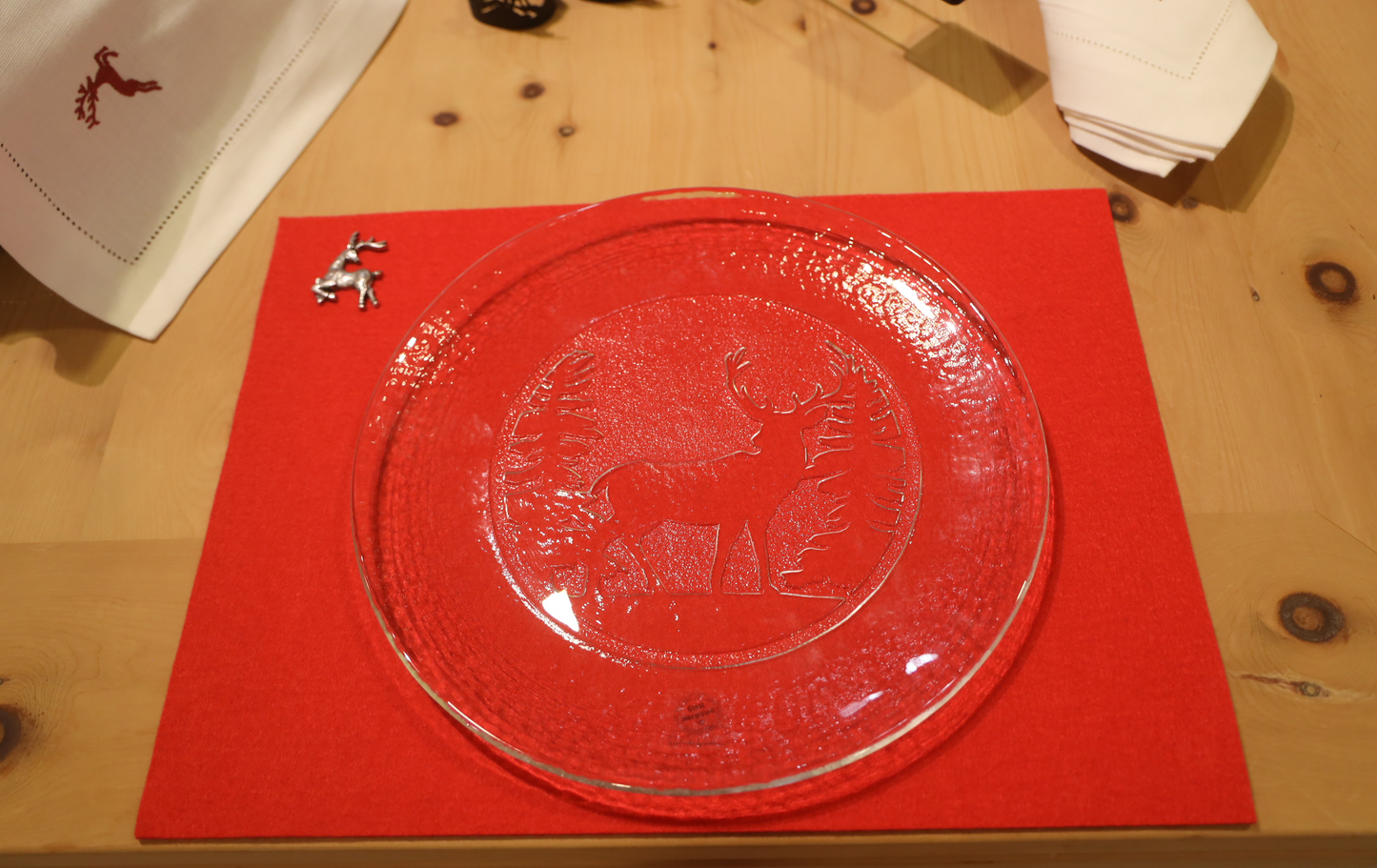 Red wool felt placemat