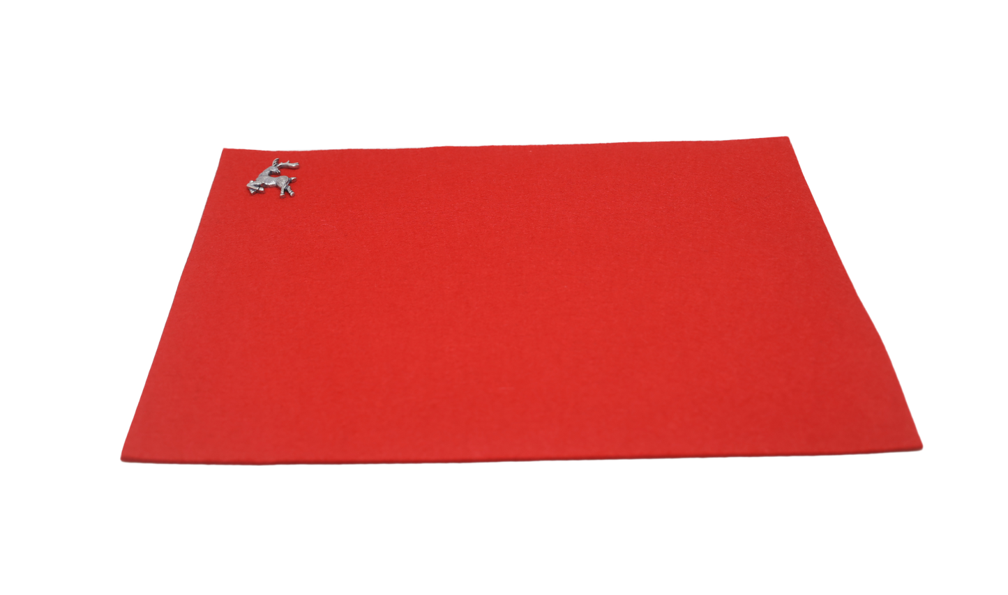 Red wool felt placemat