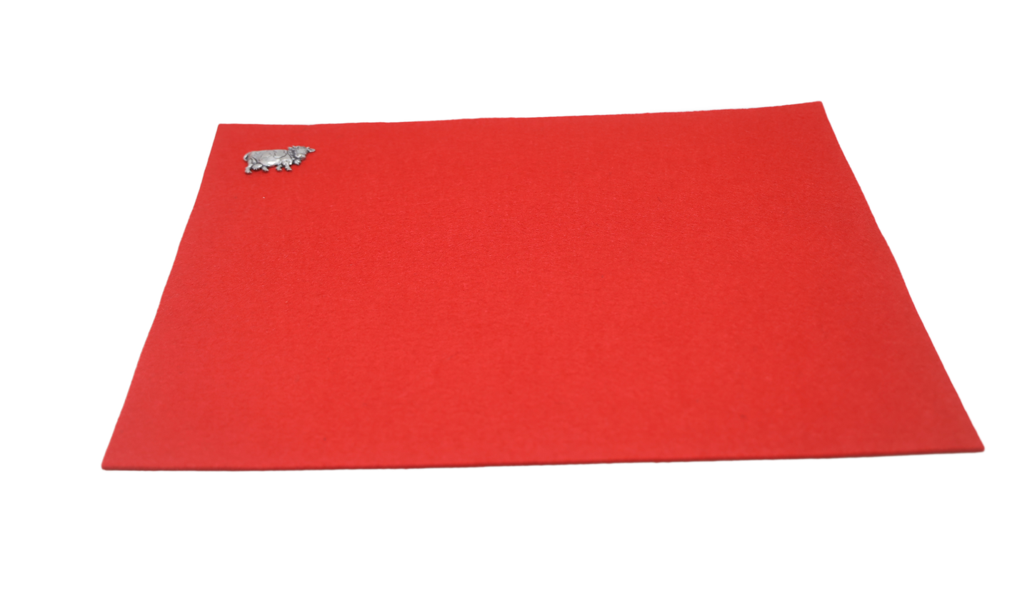 Red wool felt placemat