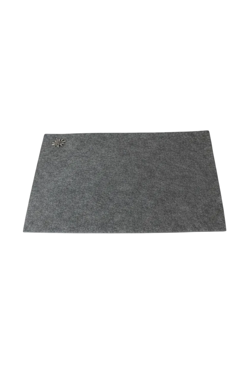 Placemat felt/metal motif grey