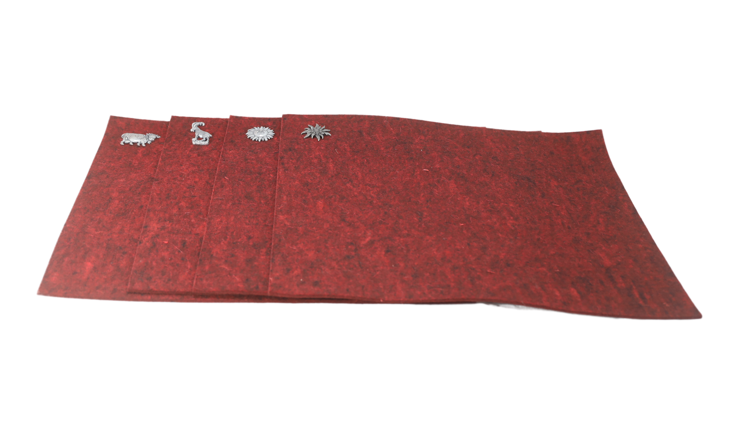 Tischset Filz mit Metallmotiven bordeaux