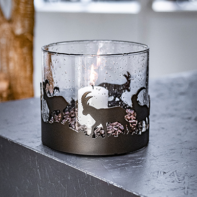 Lantern Capricorns with candle Glasi